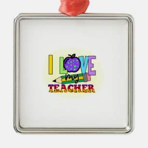 I Love My Teacher Metal Tree Decoration