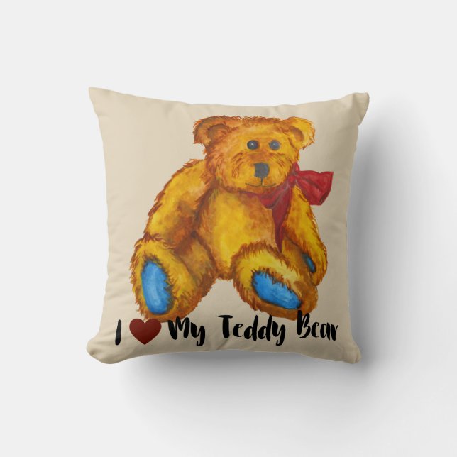 I Love My Teddy Bear Cushion (Front)