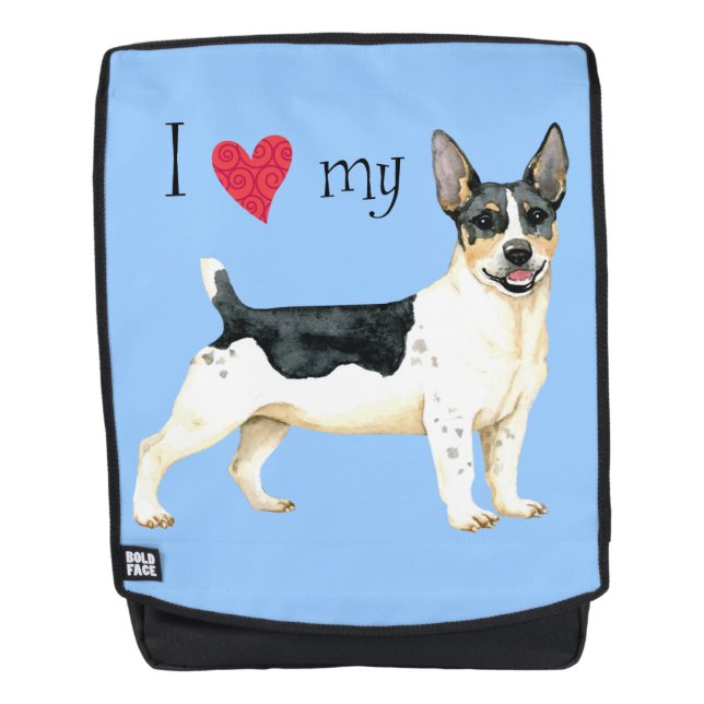 I Love my Teddy Roosevelt Terrier Backpack (Front)