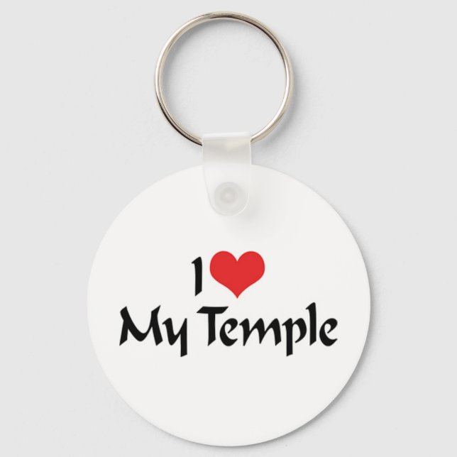 I Love My Temple Keychain (Front)