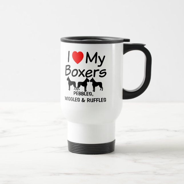 I Love My THREE Boxer Dogs Mug (Right)
