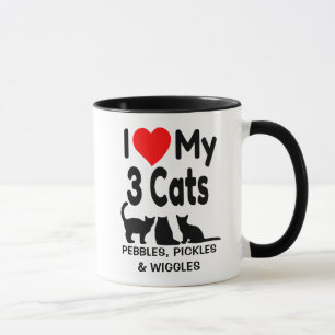 I Love My Three Cats Mug