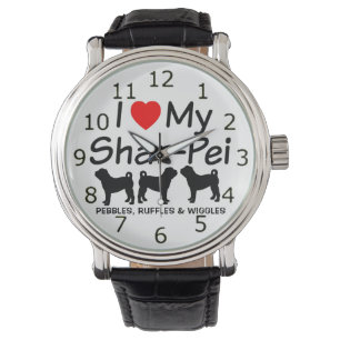 I Love My Three Chinese Shar Pei Dogs Watch