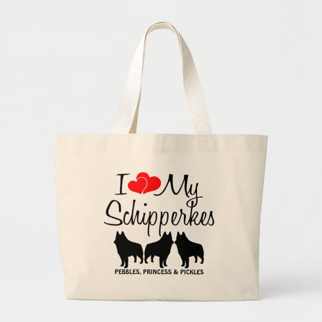 I Love My Three Schipperkes Bag (Front)