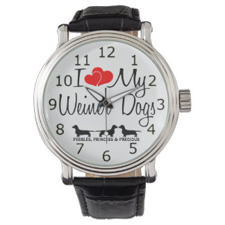 I Love My Three Weiner Dogs Watch