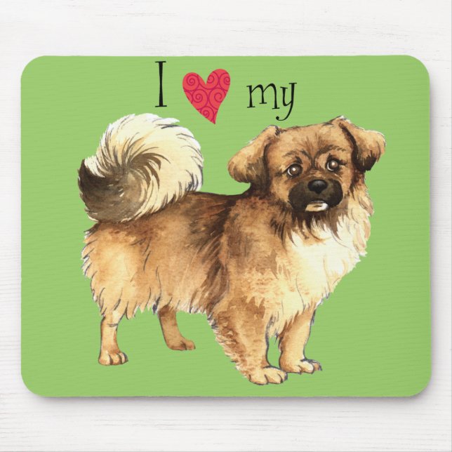 I Love my Tibetan Spaniel Mouse Mat (Front)