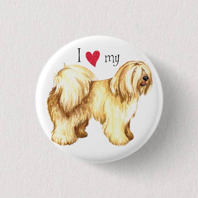 I Love my Tibetan Terrier 3 Cm Round Badge (Front)