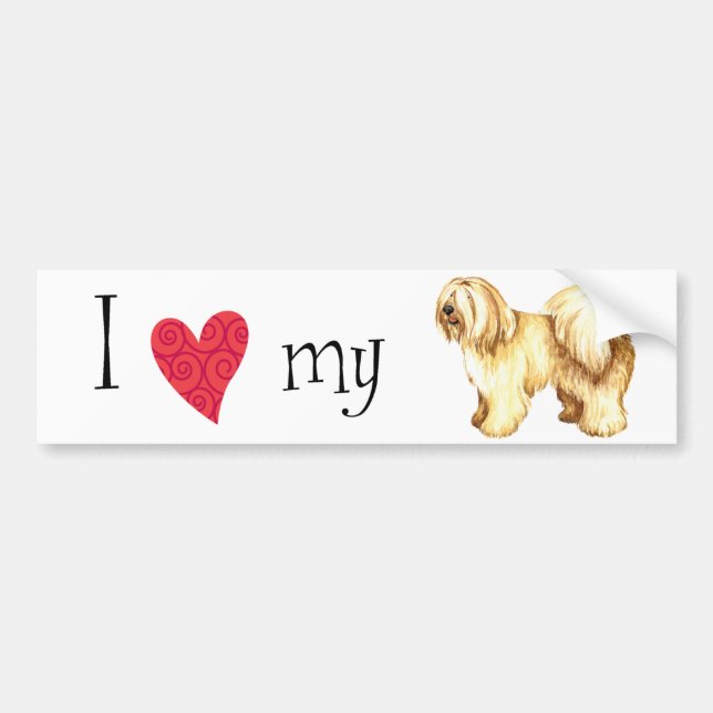 I Love my Tibetan Terrier Bumper Sticker (Front)