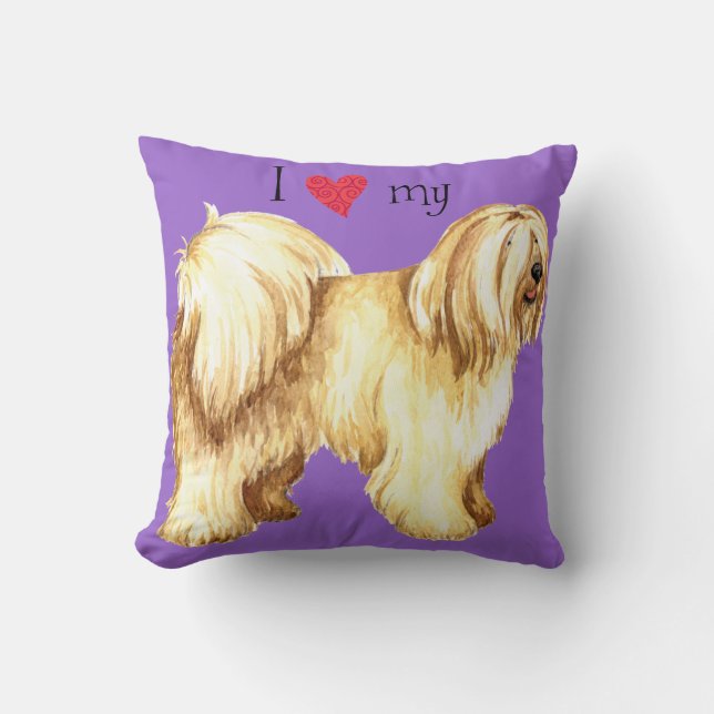 I Love my Tibetan Terrier Cushion (Front)