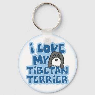 I Love My Tibetan Terrier Keychain