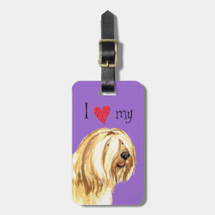I Love my Tibetan Terrier Luggage Tag