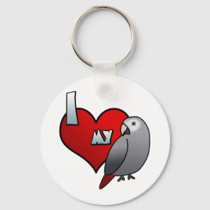 I Love my Timneh African Grey Key Ring