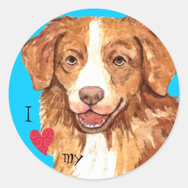 I Love my Toller Classic Round Sticker (Front)