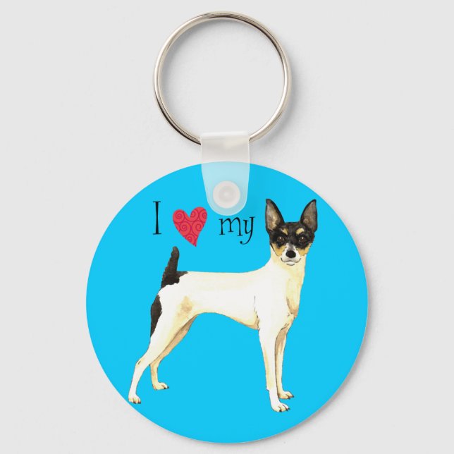 I Love my Toy Fox Terrier Key Ring (Front)