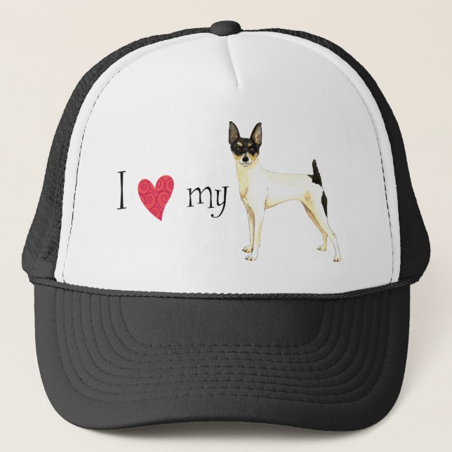 I Love my Toy Fox Terrier Trucker Hat (Front)