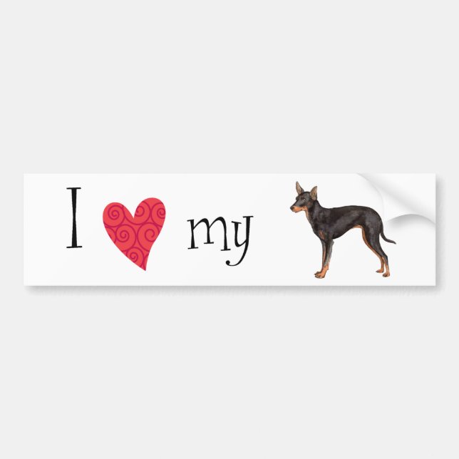 I Love my Toy Manchester Terrier Bumper Sticker (Front)