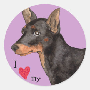 I Love my Toy Manchester Terrier Classic Round Sticker
