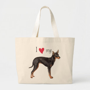 I Love my Toy Manchester Terrier Large Tote Bag