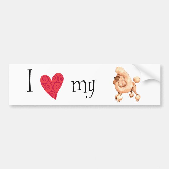 I Love my Toy Poodle Bumper Sticker (Front)
