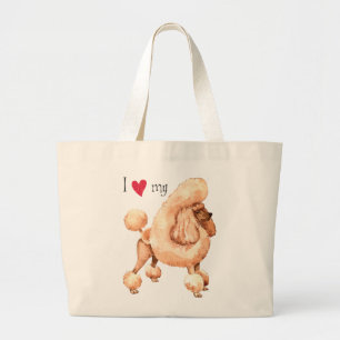 I Love my Toy Poodle Large Tote Bag