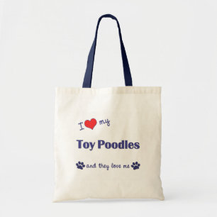 I Love My Toy Poodles (Multiple Dogs) Tote Bag