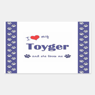 I Love My Toyger (Female Cat) Rectangular Sticker