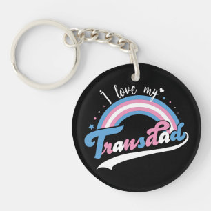 I Love My Transdad LGBTQ Transgender Key Ring