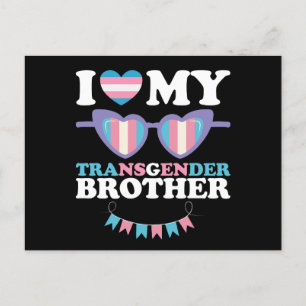 I Love My Transgender Brother Family Trans LGBTQ Postcard