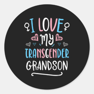 I Love My Transgender Grandson Lgbt Trans Pride Fl Classic Round Sticker