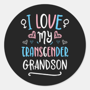 I Love My Transgender Grandson Lgbt Trans Pride Fl Classic Round Sticker