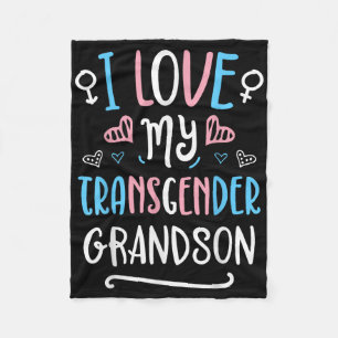 I Love My Transgender Grandson Lgbt Trans Pride Fl Fleece Blanket