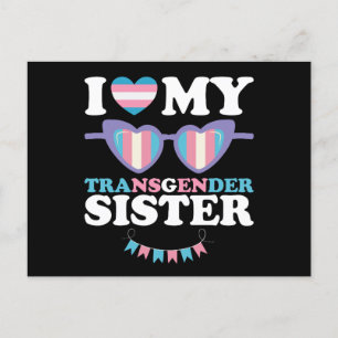 I Love My Transgender Sister Family Trans LGBTQ Postcard