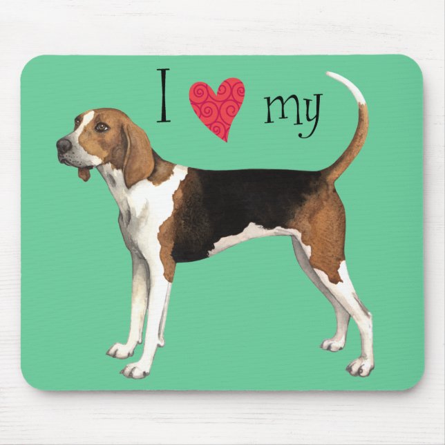 I Love my Treeing Walker Mouse Mat (Front)