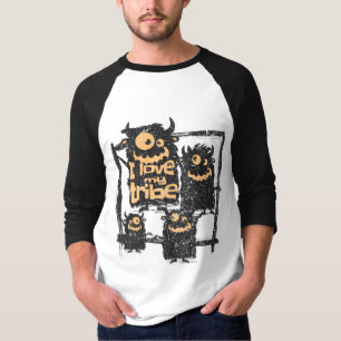 I Love My Tribe Funny Monster Family Halloween T-S T-Shirt