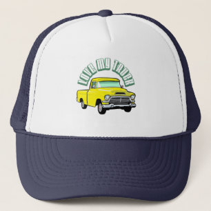 I love my truck - Old, classic yellow pickup Trucker Hat