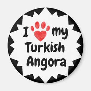 I Love My Turkish Angora Cat Magnet