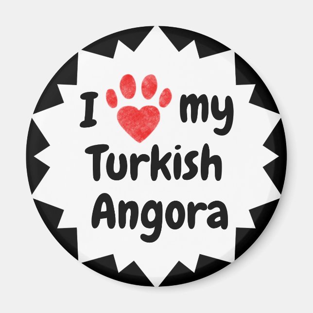 I Love My Turkish Angora Cat Magnet (Front)