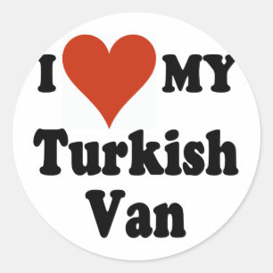I Love My Turkish Van Cat Classic Round Sticker
