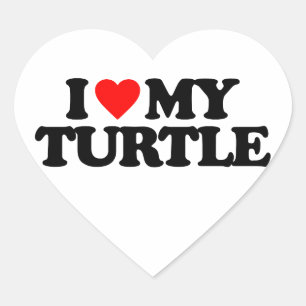 I LOVE MY TURTLE HEART STICKER