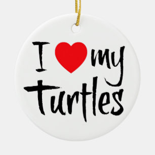 I Love My Turtles Ceramic Tree Decoration