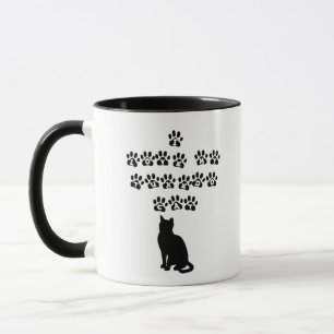 I Love My Tuxedo Cat--Black Text Mug