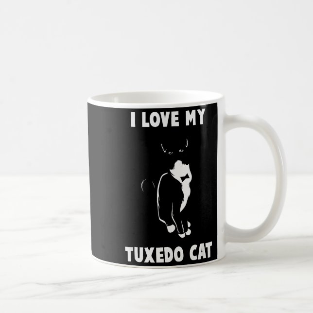 I Love My Tuxedo Cat T Shirt _ Cat Lover T Shirt  Coffee Mug (Right)