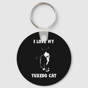 I Love My Tuxedo Cat T Shirt _ Cat Lover T Shirt  Key Ring