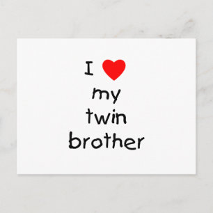 I Love My Twin Brother Postcard