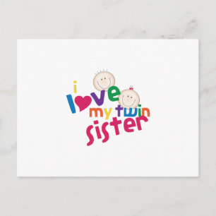 I Love My Twin Sister Postcard