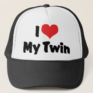 I Love My Twin Trucker Hat