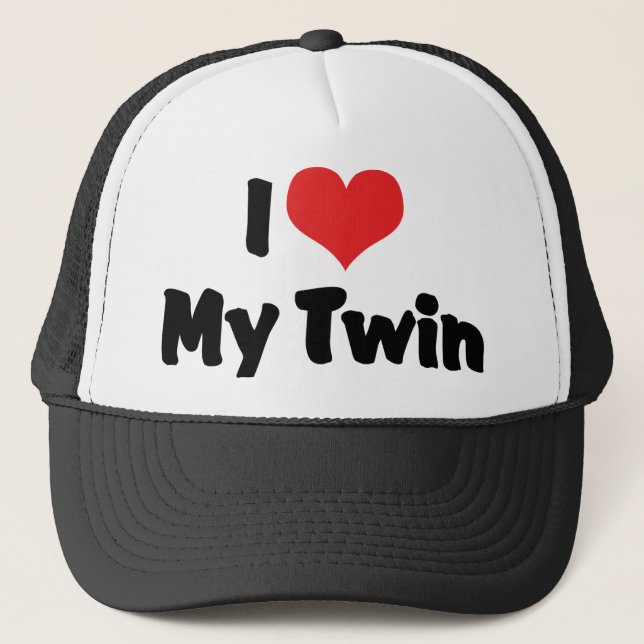 I Love My Twin Trucker Hat (Front)
