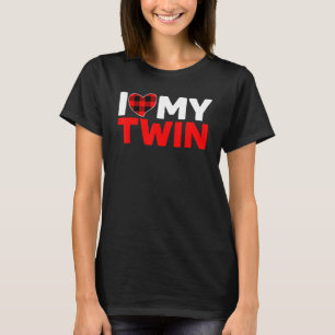 I Love My Twin Twins Sister Brother Matching T-Shirt