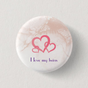 I love my twins 3 cm round badge