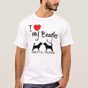I Love My Two Beagle Dogs T-Shirt